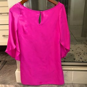Milly pink/fuchsia tulip sleeve, mini sheath dress, worn a few times